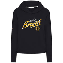 NHL Boston Bruins Levelwear Women's Sweet Sizzle Tri-Blend Cropped Pullover Hoodie