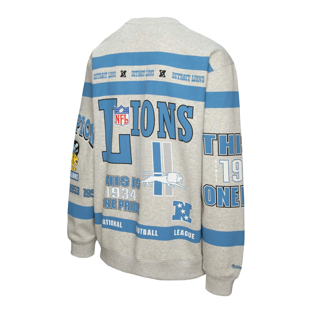 All Over Print Vintage Fleece Crewneck Sweatshirt - Detroit Lions Sweatshirts