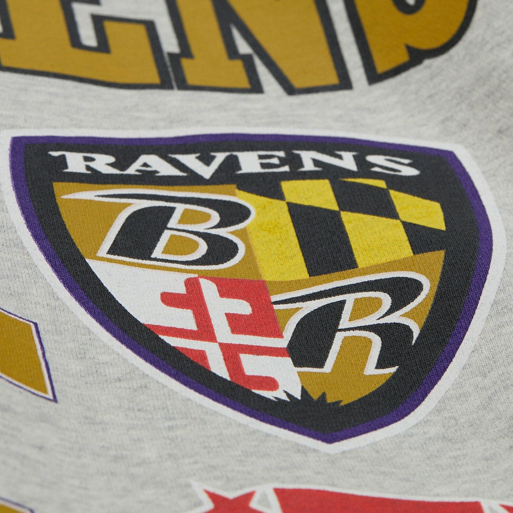 All Over Print Vintage Fleece Crewneck Sweatshirt - Baltimore Ravens Sweatshirts