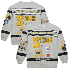 All Over Print Vintage Fleece Crewneck Sweatshirt - Pittsburgh Steelers Sweatshirts