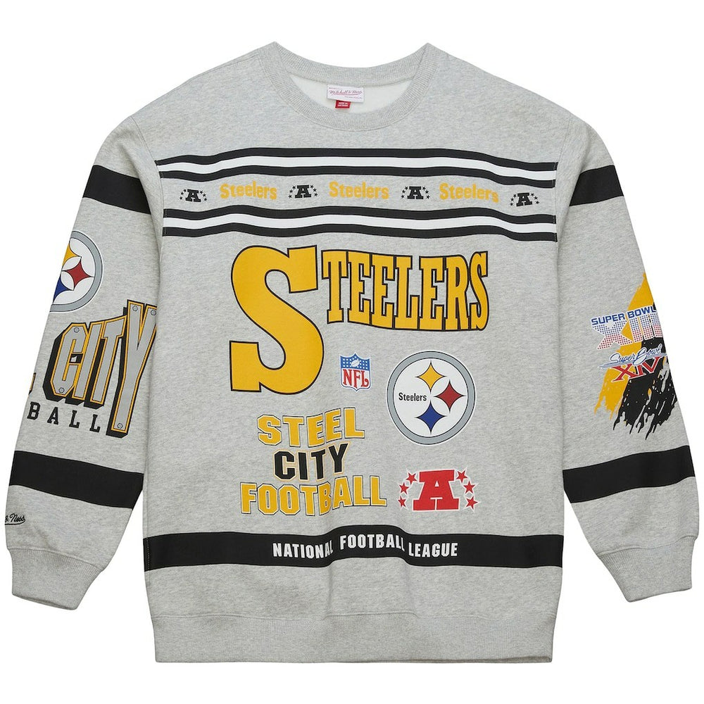 All Over Print Vintage Fleece Crewneck Sweatshirt - Pittsburgh Steelers Sweatshirts