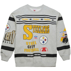 All Over Print Vintage Fleece Crewneck Sweatshirt - Pittsburgh Steelers Sweatshirts