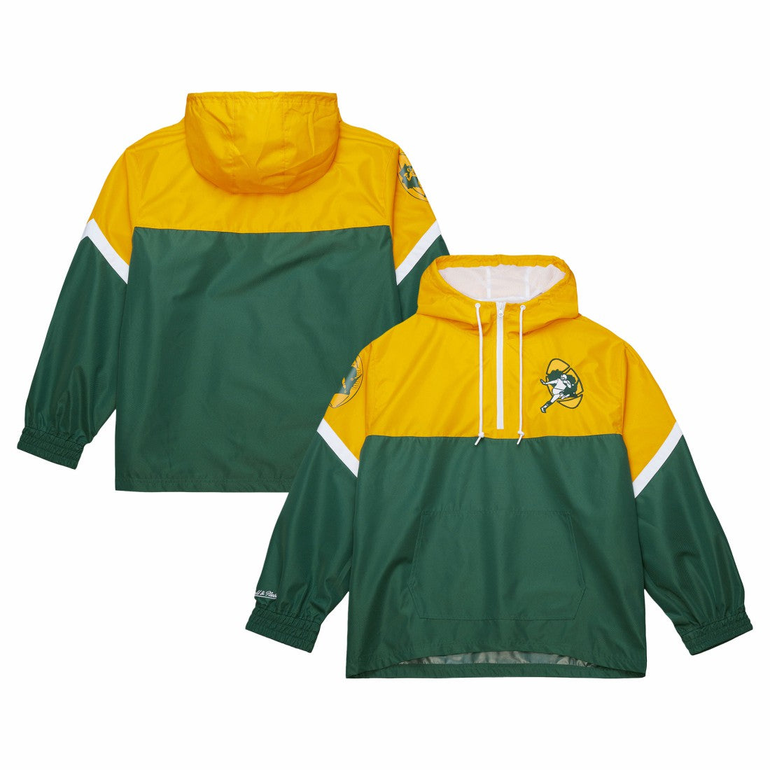 Tie Breaker Vintage Logo Lightweight Anorak Half-Zip Windbreaker - Green Bay Packers Windbreaker
