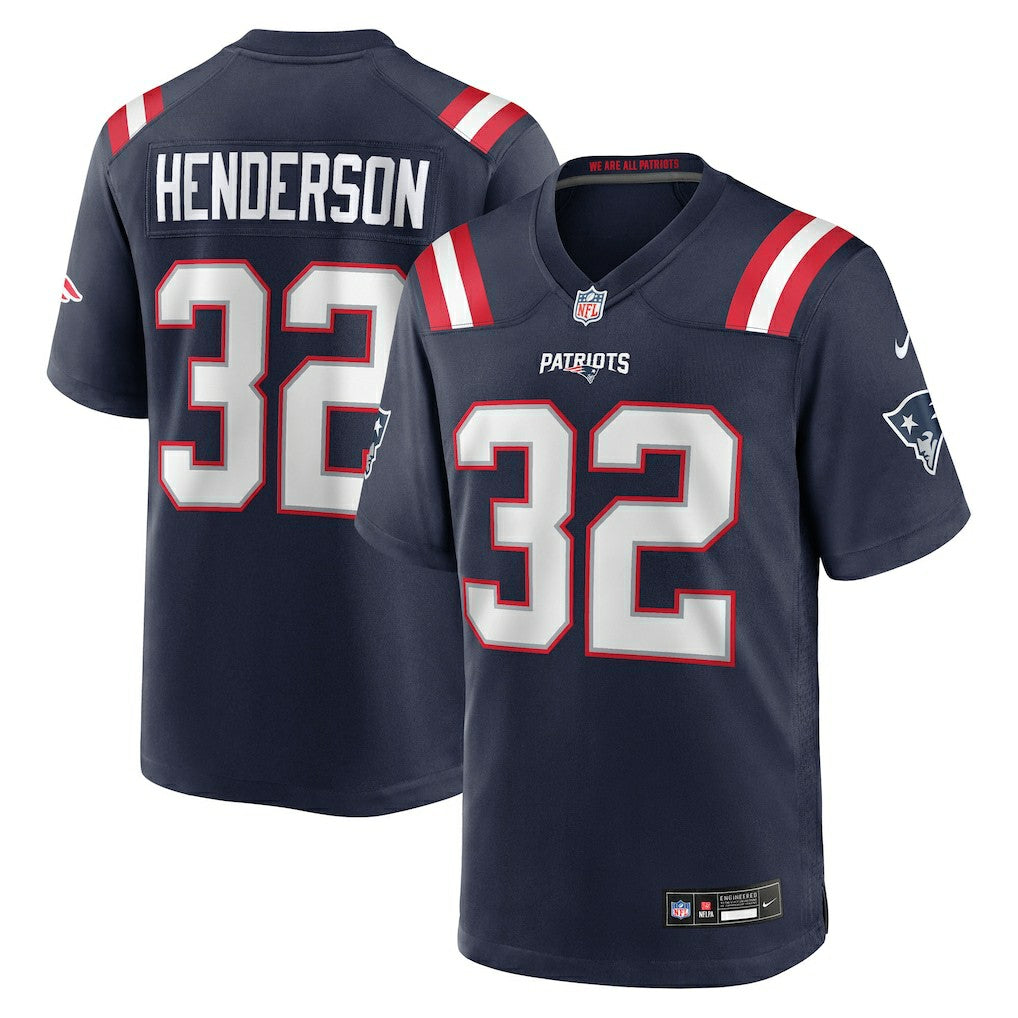 TreVeyon Henderson  2025 NFL Draft Game Jersey - New England Patriots Jerseys