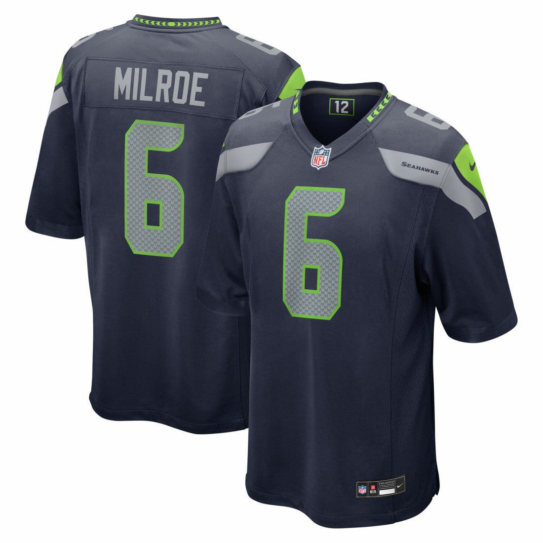 Jalen Milroe  2025 NFL Draft Game Jersey - Seattle Seahawks Jerseys