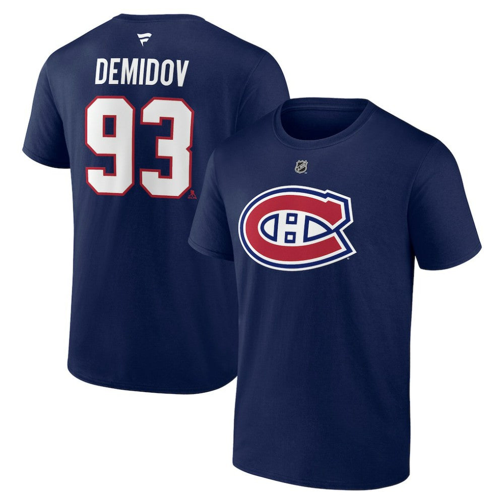 NHL Ivan Demidov Montreal Canadiens Fanatics Authentic Stack Name & Number T-Shirt