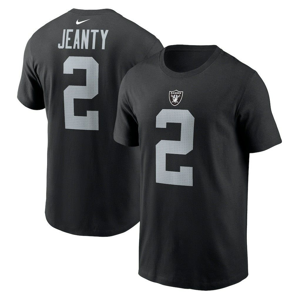Ashton Jeanty  Name & Number T-Shirt - Las Vegas Raiders T-shirts