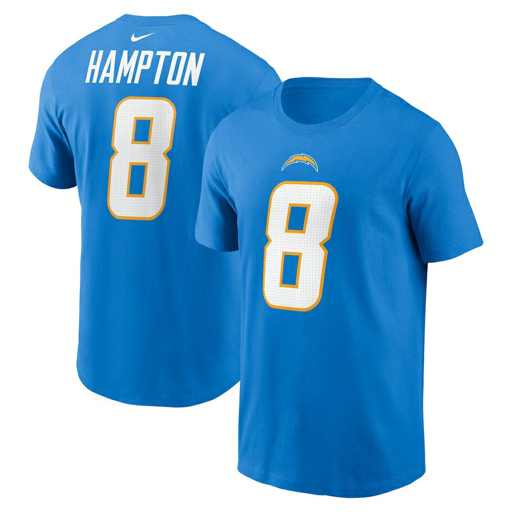 Omarion Hampton  Name & Number T-Shirt - Los Angeles Chargers T-shirts
