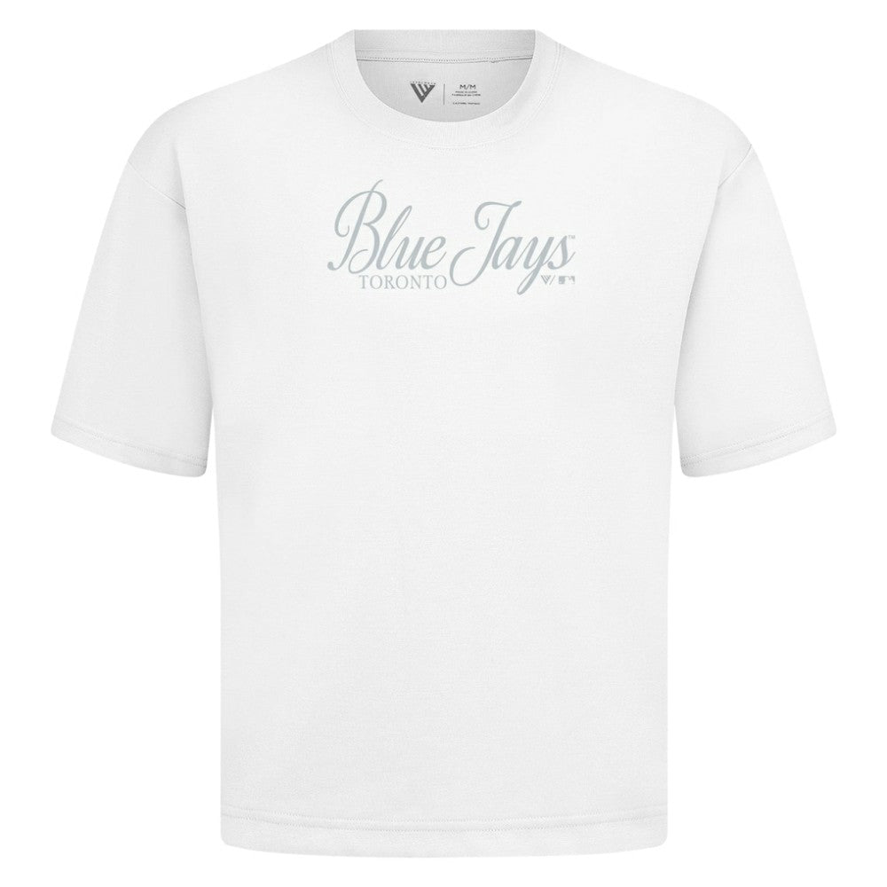 White Toronto Blue Jays Levelwear Ethereal Oversized Luxe Signature Knit T-Shirt