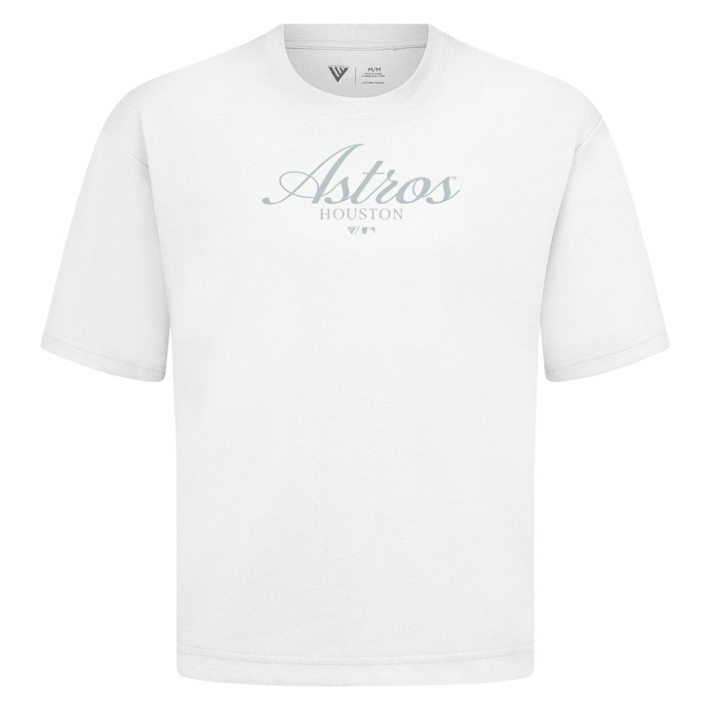 White Houston Astros Levelwear Ethereal Oversized Luxe Signature Knit T-Shirt
