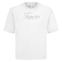 White Detroit Tigers Levelwear Ethereal Oversized Luxe Signature Knit T-Shirt