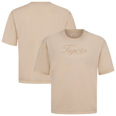 Khaki Detroit Tigers Levelwear Ethereal Oversized Luxe Signature Knit T-Shirt