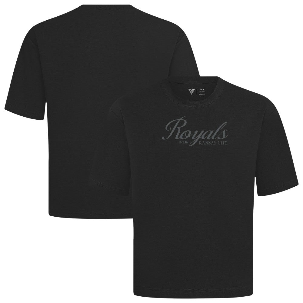 Black Kansas City Royals Levelwear Ethereal Oversized Luxe Signature Knit T-Shirt