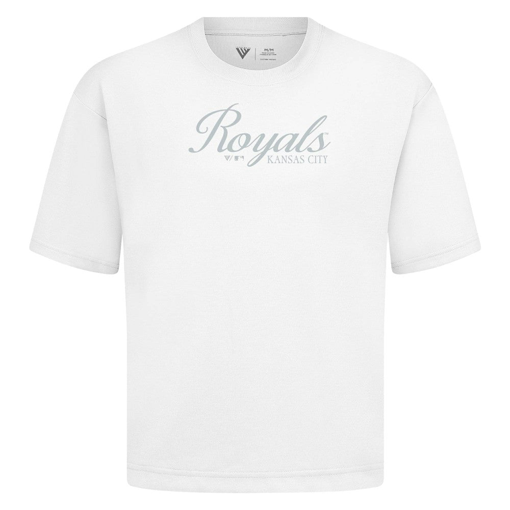 White Kansas City Royals Levelwear Ethereal Oversized Luxe Signature Knit T-Shirt