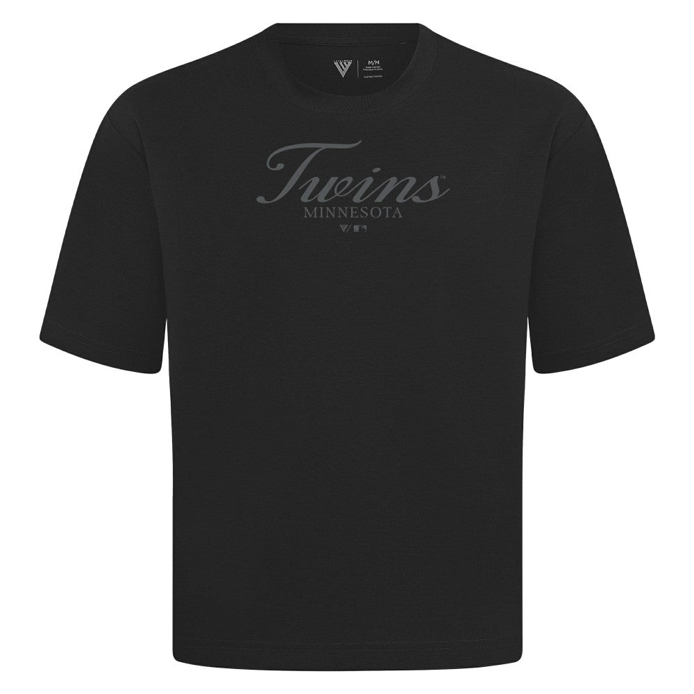 Black Minnesota Twins Levelwear Ethereal Oversized Luxe Signature Knit T-Shirt