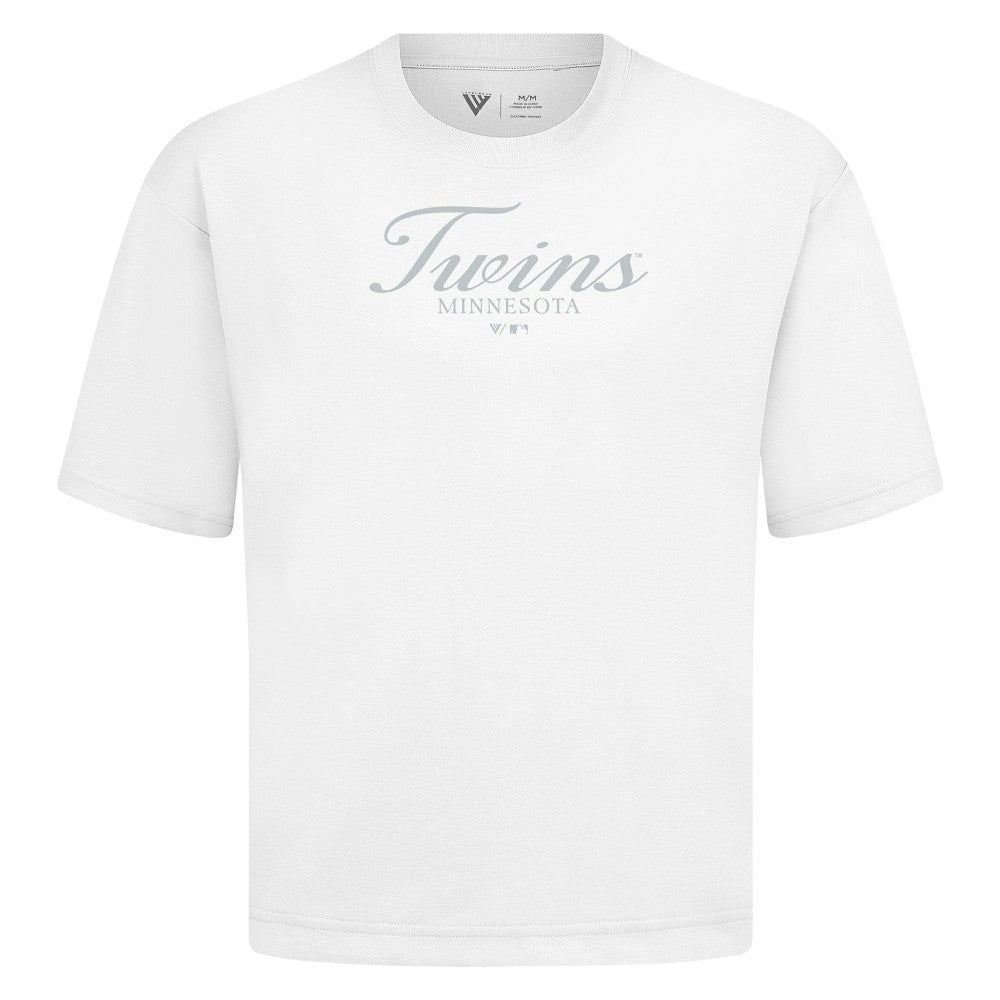 White Minnesota Twins Levelwear Ethereal Oversized Luxe Signature Knit T-Shirt