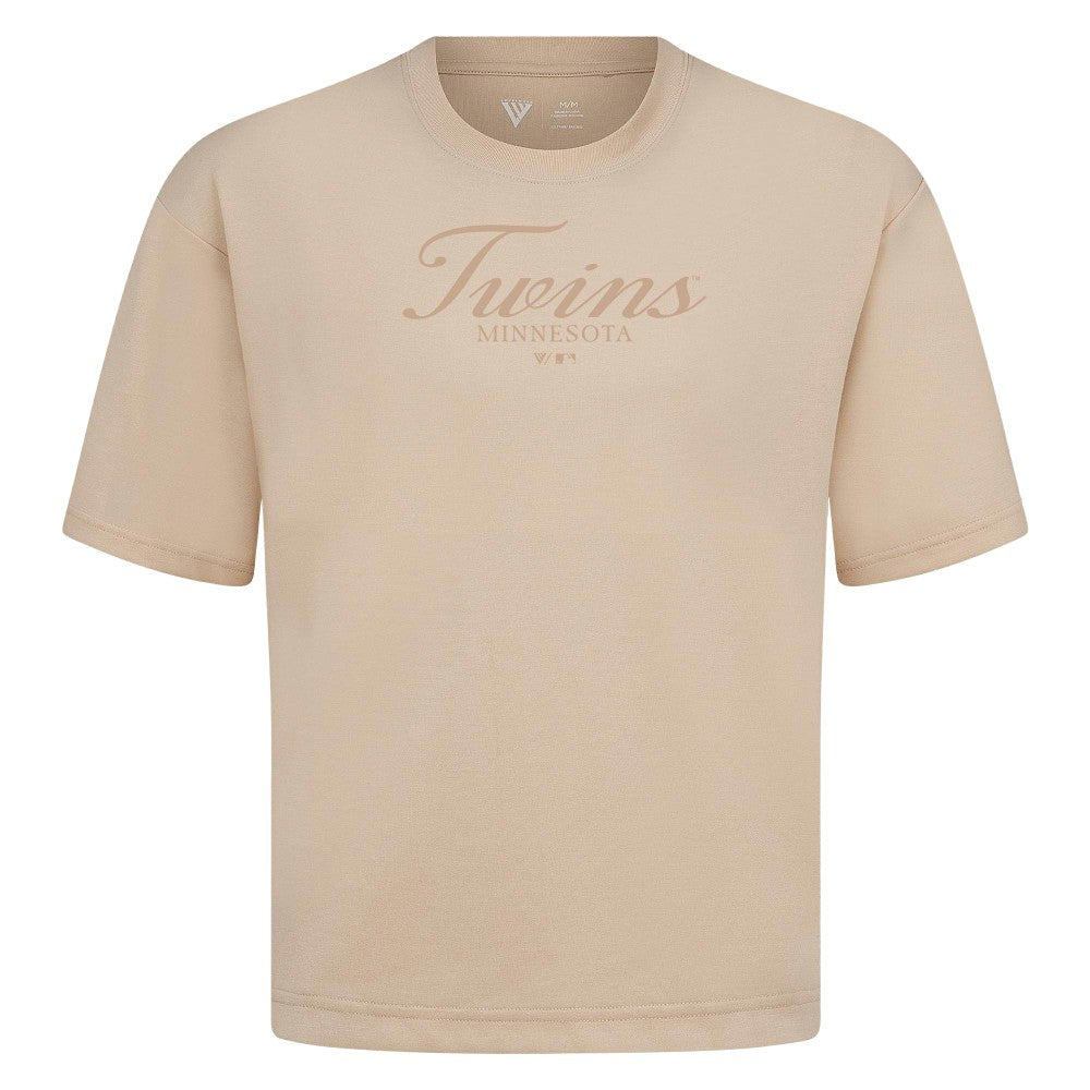 Khaki Minnesota Twins Levelwear Ethereal Oversized Luxe Signature Knit T-Shirt