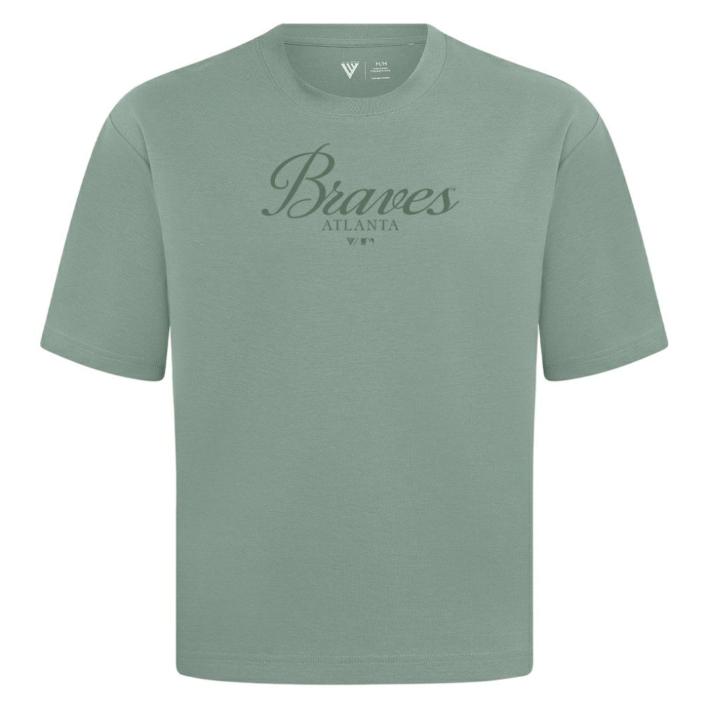 Green Atlanta Braves Levelwear Ethereal Oversized Luxe Signature Knit T-Shirt