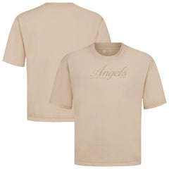Khaki Los Angeles Angels Levelwear Ethereal Oversized Luxe Signature Knit T-Shirt