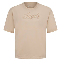 Khaki Los Angeles Angels Levelwear Ethereal Oversized Luxe Signature Knit T-Shirt