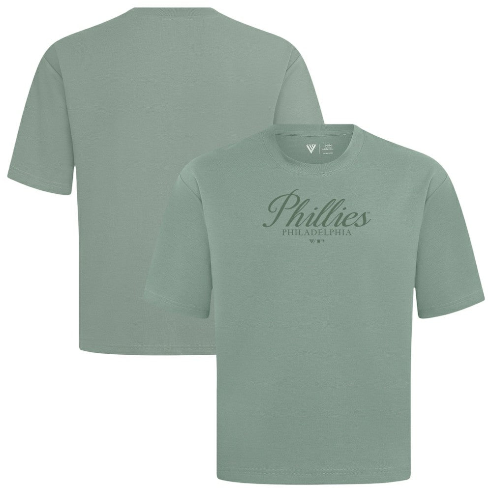 Green Philadelphia Phillies Levelwear Ethereal Oversized Luxe Signature Knit T-Shirt