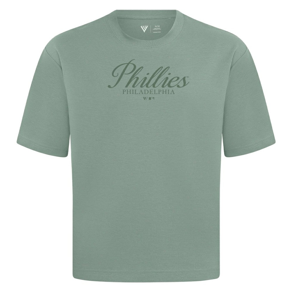 Green Philadelphia Phillies Levelwear Ethereal Oversized Luxe Signature Knit T-Shirt