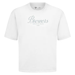 White Milwaukee Brewers Levelwear Ethereal Oversized Luxe Signature Knit T-Shirt