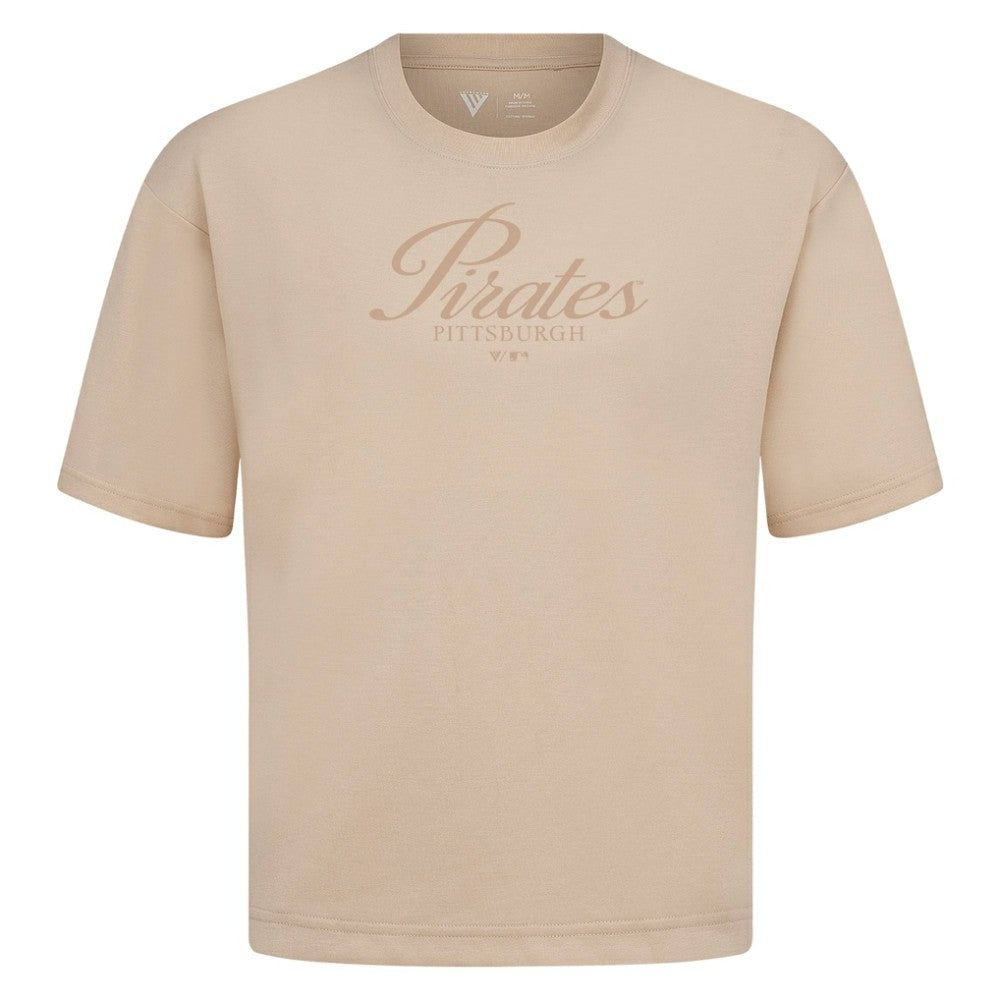 Khaki Pittsburgh Pirates Levelwear Ethereal Oversized Luxe Signature Knit T-Shirt