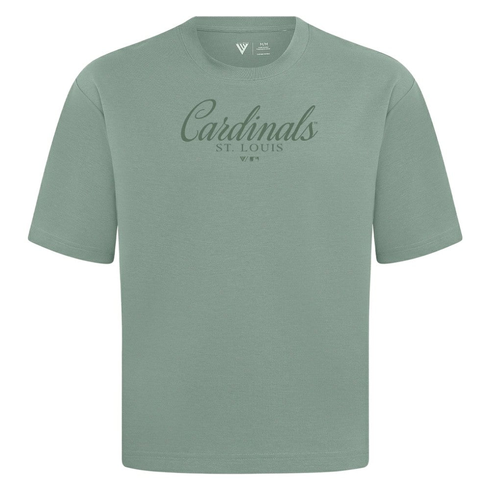 Green St. Louis Cardinals Levelwear Ethereal Oversized Luxe Signature Knit T-Shirt