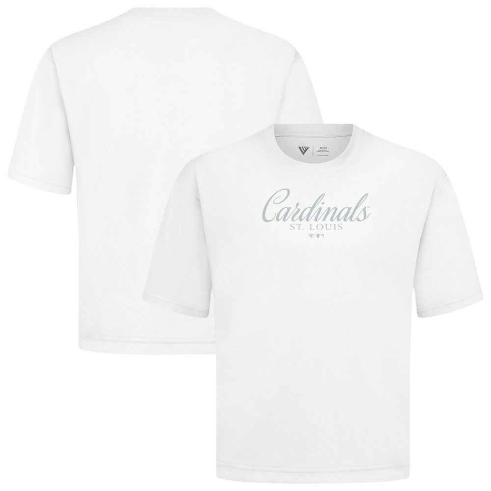 White St. Louis Cardinals Levelwear Ethereal Oversized Luxe Signature Knit T-Shirt