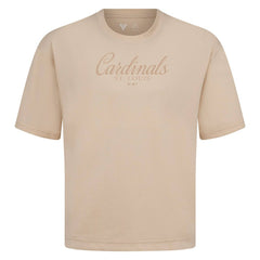 Khaki St. Louis Cardinals Levelwear Ethereal Oversized Luxe Signature Knit T-Shirt