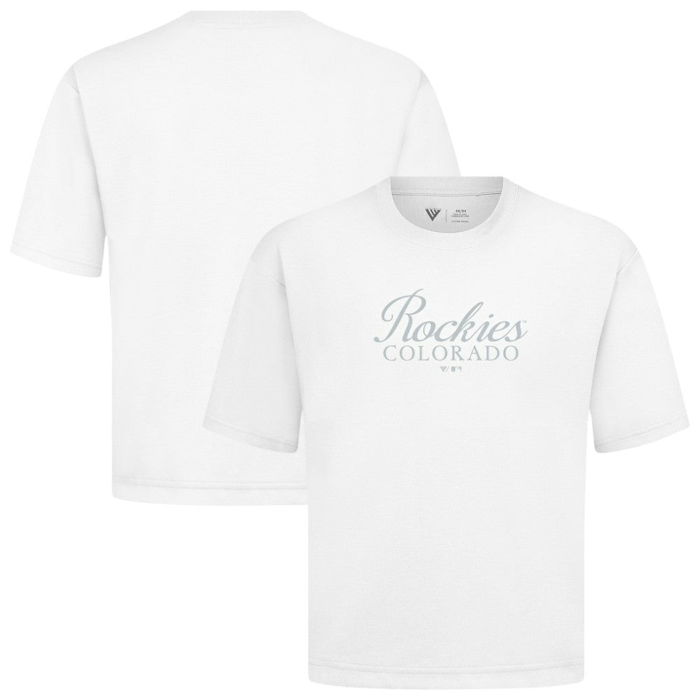 White Colorado Rockies Levelwear Ethereal Oversized Luxe Signature Knit T-Shirt