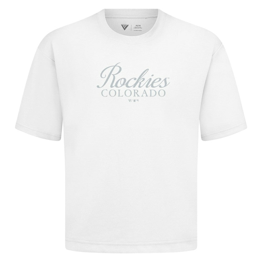 White Colorado Rockies Levelwear Ethereal Oversized Luxe Signature Knit T-Shirt