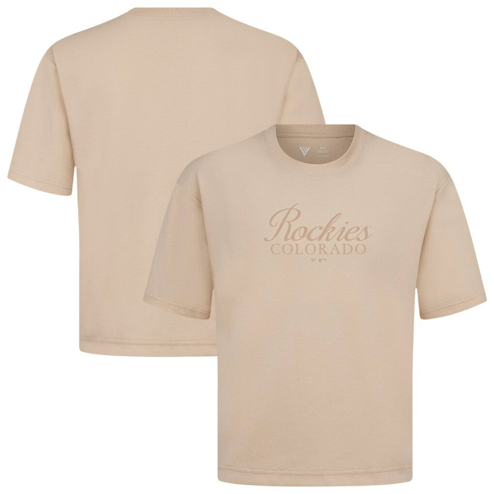 Khaki Colorado Rockies Levelwear Ethereal Oversized Luxe Signature Knit T-Shirt