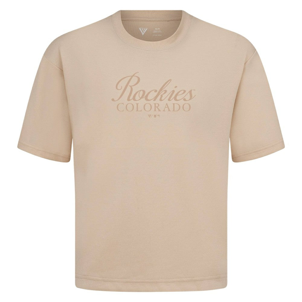 Khaki Colorado Rockies Levelwear Ethereal Oversized Luxe Signature Knit T-Shirt