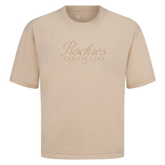 Khaki Colorado Rockies Levelwear Ethereal Oversized Luxe Signature Knit T-Shirt