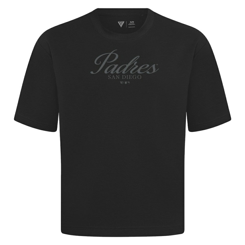 Black San Diego Padres Levelwear Ethereal Oversized Luxe Signature Knit T-Shirt