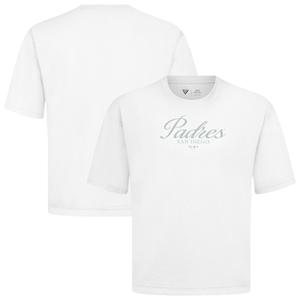 White San Diego Padres Levelwear Ethereal Oversized Luxe Signature Knit T-Shirt