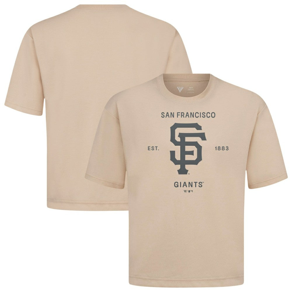 Khaki San Francisco Giants Levelwear Crossway Oversized Luxe Signature Knit T-Shirt