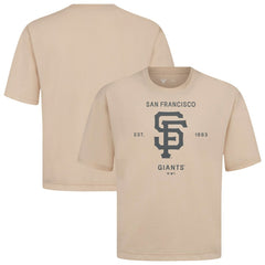 Khaki San Francisco Giants Levelwear Crossway Oversized Luxe Signature Knit T-Shirt
