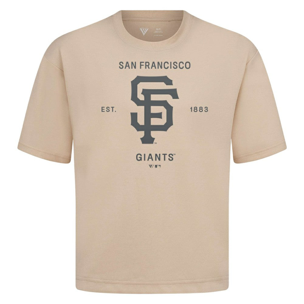 Khaki San Francisco Giants Levelwear Crossway Oversized Luxe Signature Knit T-Shirt