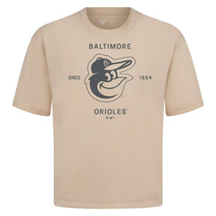 Khaki Baltimore Orioles Levelwear Crossway Oversized Luxe Signature Knit T-Shirt
