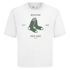 White Boston Red Sox Levelwear Crossway Oversized Luxe Signature Knit T-Shirt