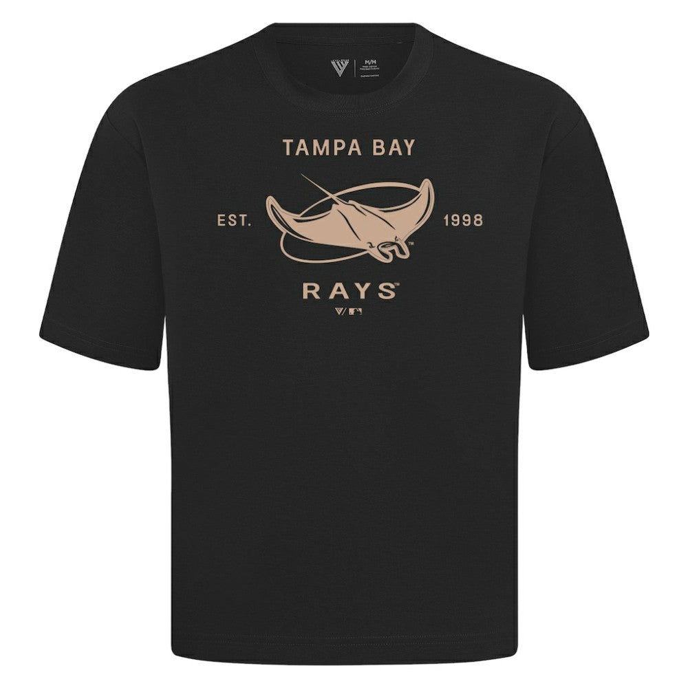 Black Tampa Bay Rays Levelwear Crossway Oversized Luxe Signature Knit T-Shirt
