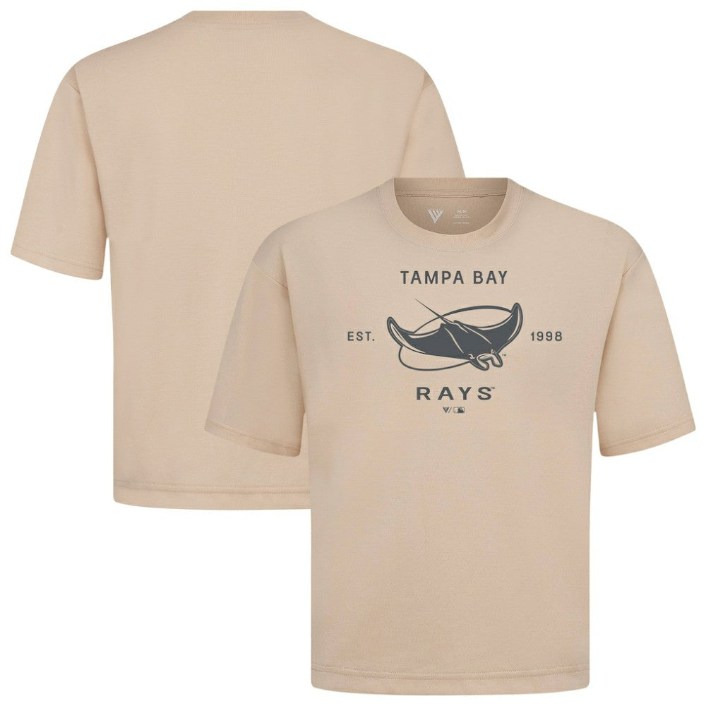 Khaki Tampa Bay Rays Levelwear Crossway Oversized Luxe Signature Knit T-Shirt