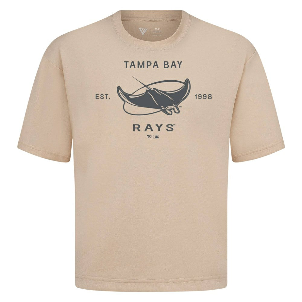 Khaki Tampa Bay Rays Levelwear Crossway Oversized Luxe Signature Knit T-Shirt