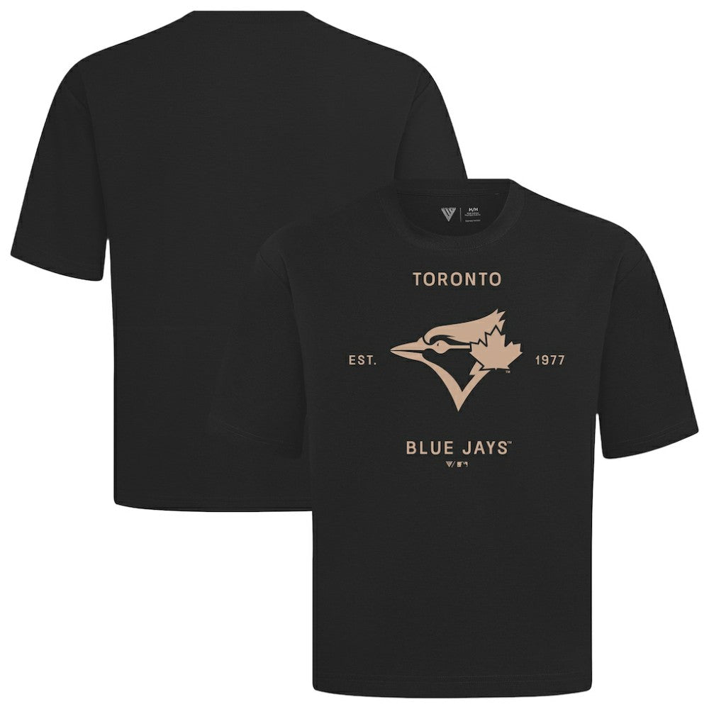 Black Toronto Blue Jays Levelwear Crossway Oversized Luxe Signature Knit T-Shirt