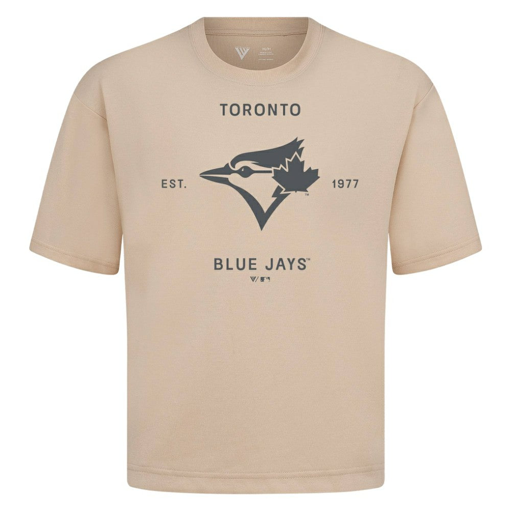 Khaki Toronto Blue Jays Levelwear Crossway Oversized Luxe Signature Knit T-Shirt
