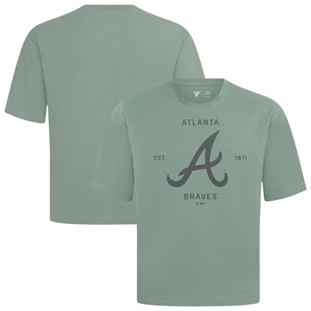Green Atlanta Braves Levelwear Crossway Oversized Luxe Signature Knit T-Shirt