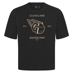 Black Cleveland Guardians Levelwear Crossway Oversized Luxe Signature Knit T-Shirt